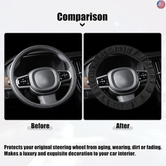 X AUTOHAUX Steering Wheel Cover Universal Elastic Stretch Antislip Breathable
