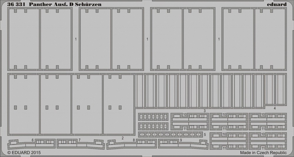 Eduard 1/35 Panther Ausf.D Schurzen Detail Set for Tamiya #35345 (1 PE sheet)