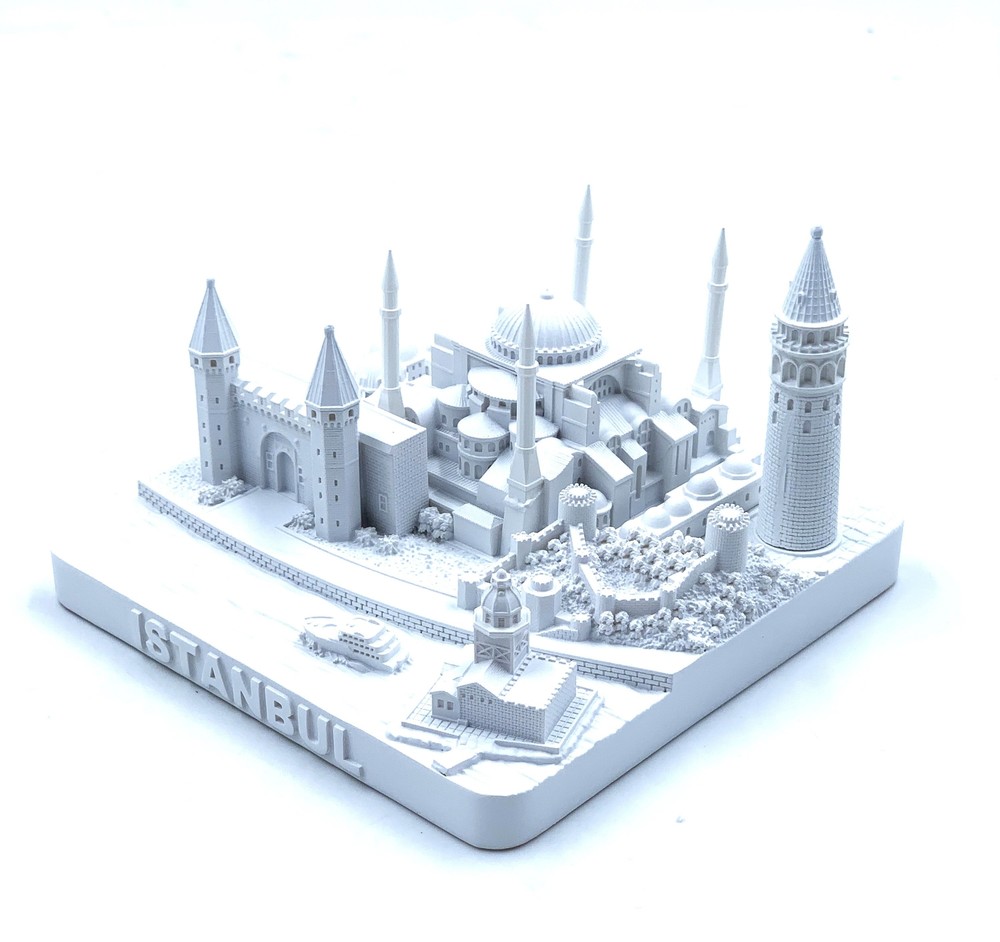 Copy of Istanbul City Skyline 3D Model Landmark Replica Square Matte White 4