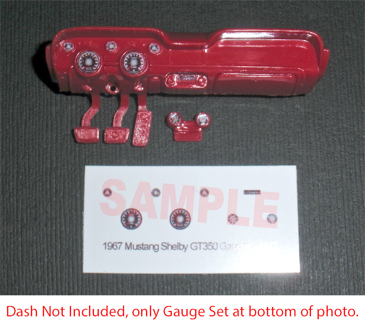 1967 SHELBY GT-350 FORD MUSTANG GAUGE FACES – 1/25 scale AMT KITS – PLEASE READ