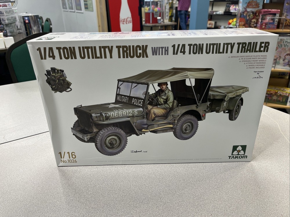 1/16 Takom #1026 1/4T 4×4 Willys Jeep With Trailer