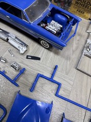 1967 Pontiac GTO, MPC, 1/25 Partially Assembled Blue Model Car