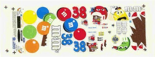 Slixx 0338 #38 M&Ms 2003 1/64 vinyl-Elliott Sadler Nascar decal