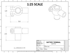 4 off, 3D Print, Resin, Model Car Battery Terminals, Various Scales