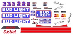 #3 BUD LIGHT Jaguar Group C 1/24th – 1/25th Scale Waterslide Decals