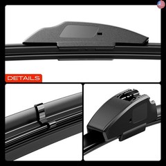 A-Premium Pack of 2 Windshield Wiper Blades with Wear Indicator & Towel –