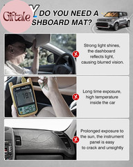 Dashboard Cover Compatible with Kia Soul 2014-2019 Accessories Dash Cover Mat No
