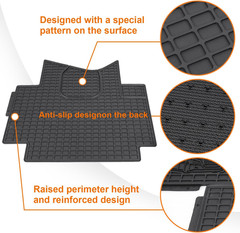 Floor Mats Fit for Freightliner Cascadia 2008-2017 | Heavy Duty Truck Floor Rubb