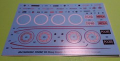 65 1965 Impala SS 396 1/25 Waterslide Decal Sheet Engine Emblems Chip Foose