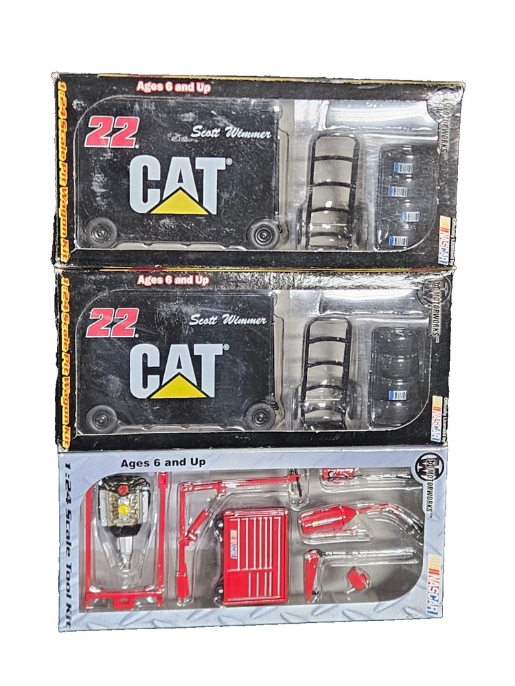 3 NASCAR Motorworks Tool Kit Item #42726 Cat 22 Scott Wimmer 1:24 + Red Kit