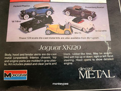 VTG 1979 Monogram 6103 Jaguar XK120 Metal Body Model Kit 1/24