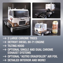 Round 2 Unknown AMT GMC Astro 95 Semi Tractor (Miller Beer) 1:25 Scale Model …