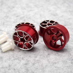 4pcs Custom MINI 4WD Aluminum Low Profile Wheels Black/Silver 94992 Red