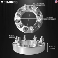 MEILUNBS 6×5.5 Wheel Spacers Fit for Tahoe, Avalanche, Yukon XL, Frontier