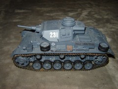 Built 231 German short Barrel Tank 6-1/4 inches long Well Built & Painted Ex