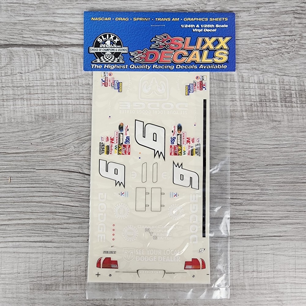 Slixx Decals 1/24 1/25 Scale NASCAR Dodge #9 Racing Vinyl Model Decal Sheet NEW