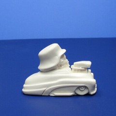 Jimmy Flintstone Lil Shitzz resin Surfer Numbskull aboard a ’49 Merc LS8