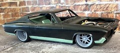 1/24 Scale: 21/20 Inch Weld Laguna Wheels With Wide Rear Street Tires; Resin