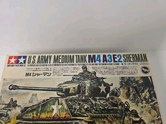 Vintage Tamiya U.S. Army Medium Tank M4 A3E2 SHERMAN Model Kit 1:35 Scale READ