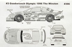 NASCAR DECAL # 3 GOODWRENCH ATLANTA 1996 MONTE CARLO EARNHARDT 1/24 POWERSLIDE