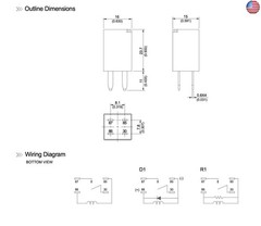 Automotive Purpose Relays 303-1AH-C-R1-U01-12VDC SPNO 20A 12VDC for Polaris RZR