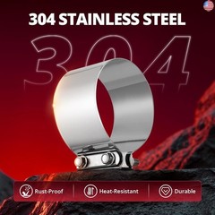 EVIL ENERGY 5.0 Inch Exhaust Clamp, Butt Joint Band Clamp Sleeve Coupler