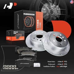 A-Premium 11.06 inch(281 mm) Rear Drilled and Slotted Disc Brake Rotors +