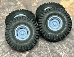 1/24 Scale: 15-Inch “4-slot Steelie” Wheels W/ Huge 35-inch Mud Tires. Resin