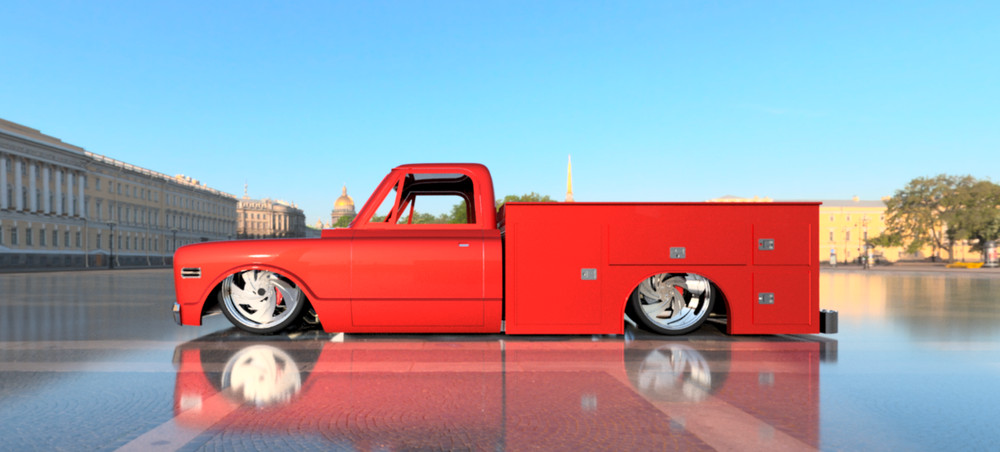 1:25-1:24 Scale Slammed Chevy Service Truck Resin Model Kit
