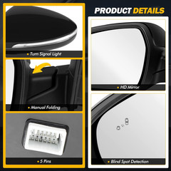 19-24 Left Driver Side Mirror Compatible with KIA Forte 2019 2020 2021 2022 2023