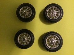1/24 Maisto Cobra 427 Chrome Rims, Tires & Axle Parts, for model car building