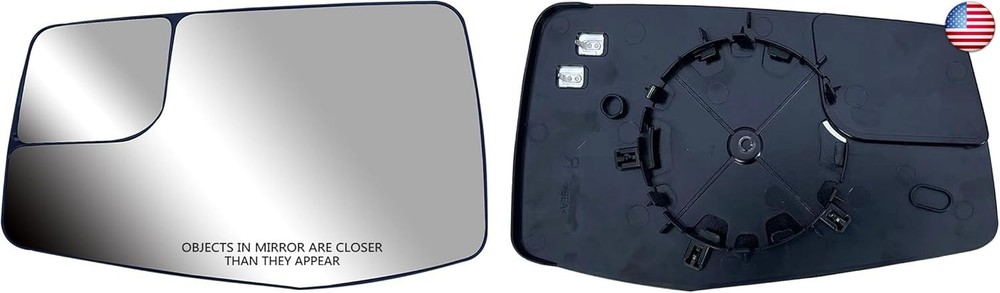Replacement Driver Left Side Door Mirror Glass Flat Heated with Convex Blind