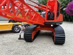 NEWRAY LATTICE CRAWLER CRANE MODEL FITS ON AMT ERTL LOWBOY TRUCK TRAILER 1:25