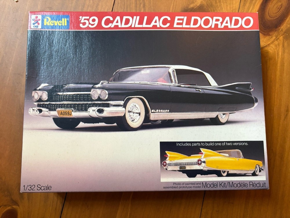 Revell ‘59 Cadillac Eldorado Convertible Plastic Model NIOB 1/32 (1985) Yellow