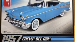 1957 CHEVY BEL AIR DECALS & INSTRUCTIONS & BOX 1/25 AMT NEW Model Kit PARTS
