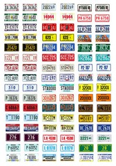 1/25 scale model car assorted USA semi truck license plates state tags 1:25