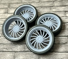 1/24 Resin: 26 Scale-Inch “Forgiato Hades” Style Model Car Wheels/Tires,1/25