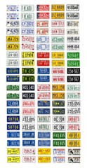 1/18 scale model car assorted USA 1970s license plates state tags 1:18