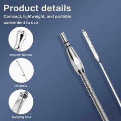 Compatible with Ford Engine Oil Dipstick, Billet Handle, 260-289-302, Silver