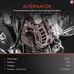 A-Premium Alternator Compatible with Chevrolet Malibu 2004-2005 2.2L, Cavalier