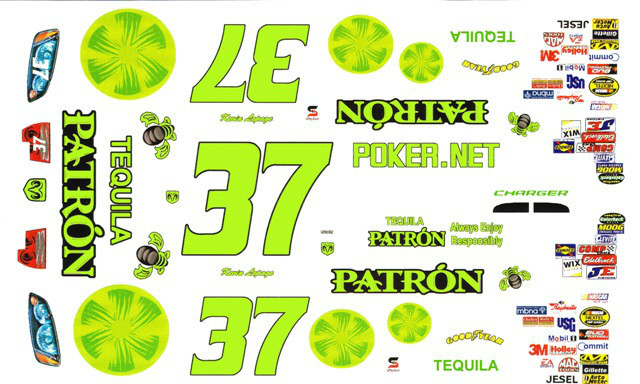 #37 Kevin Lepage PATRON Tequila 1/24th Scale Waterslide Nascar Decals