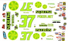 #37 Kevin Lepage PATRON Tequila 1/24th Scale Waterslide Nascar Decals