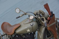 WWII Harley-Davidson WLA 750 Pro Built 1:9 Scale Italeri Motorcycle NICE!