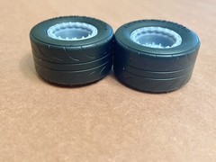 Resin 17/15 Scale inch Weld Magnum Drag Wheels With Cheater Slicks 1/24, 1/25