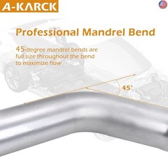 A-KARCK Exhaust 45 Degree Tube 3.5″ OD, Mild Steel Exhaust Pipe Mandrel Bend,