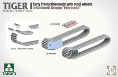TAKOM 1/35 Sd.Kfz.181 Pz.Kpfw.6 Ausf.E Tiger I Early Production Steel Wheels Twi