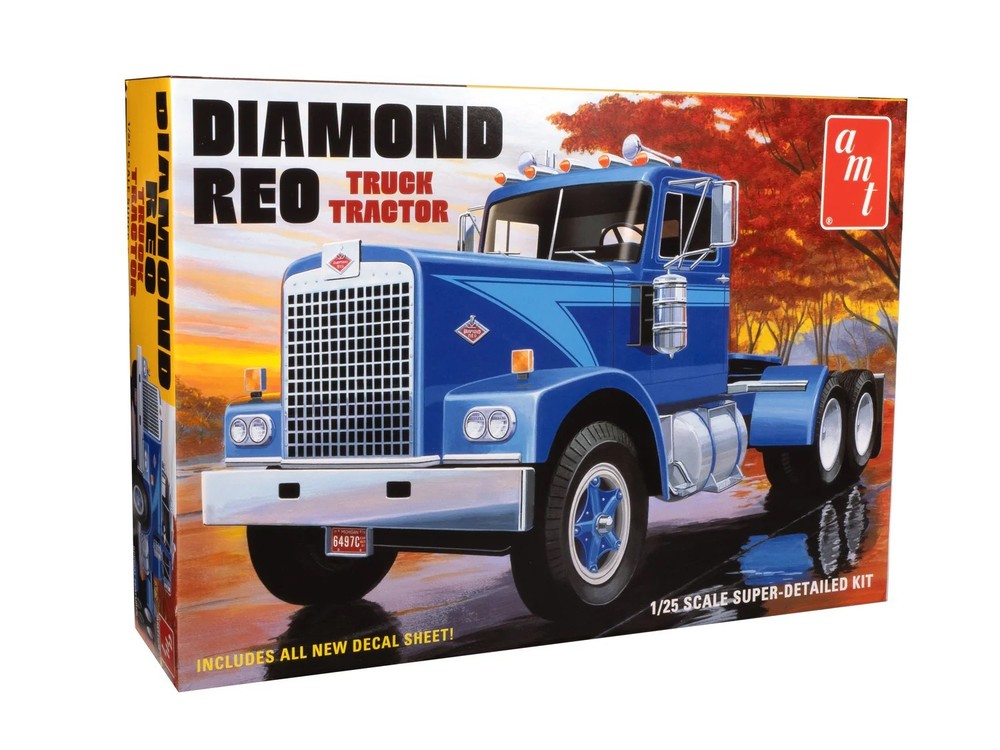 SKILL 3 MODEL KIT DIAMOND REO TRUCK TRACTOR 1/25 SCALE MODEL BY AMT AMT1500