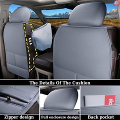 Coverado Seat Covers for Dodge Ram Full Set, Waterproof Truck Car Seat Cover