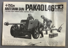 Tamiya MM147 7.5Cm AntiTank Gun Pak 40/L46 1:35 Scale Model Kit 1/35 No. 47 300