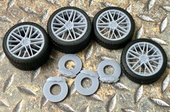 1/24 Scale: 21/20 In. “C6 Corvette ZR1” Wheels W/ Wide Rear Tires